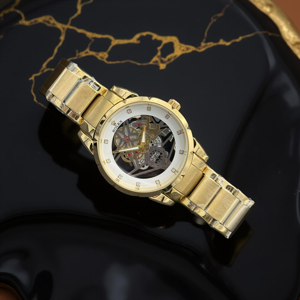 Rlx Skeleton Dial White Golden