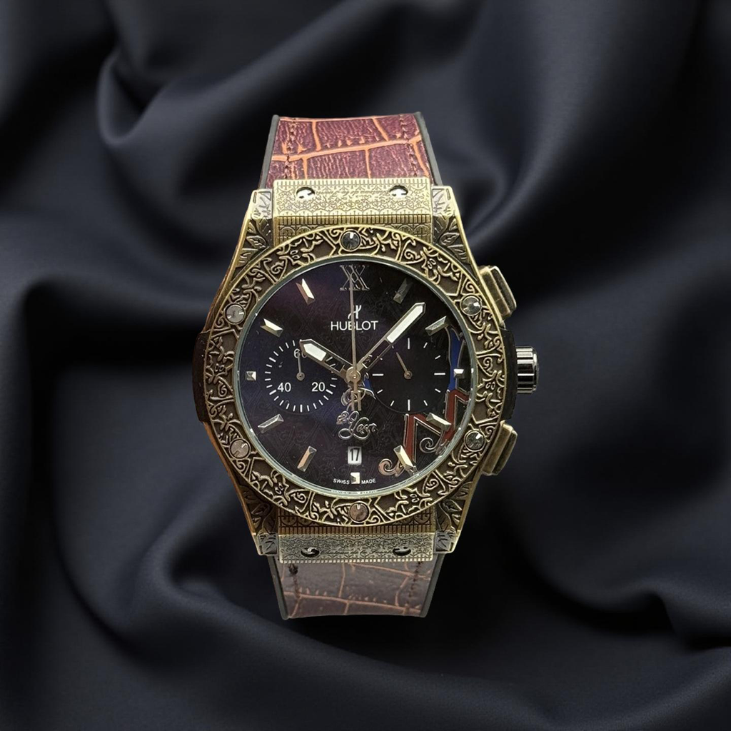 Hublot Chronograph Working Crocodile Strap