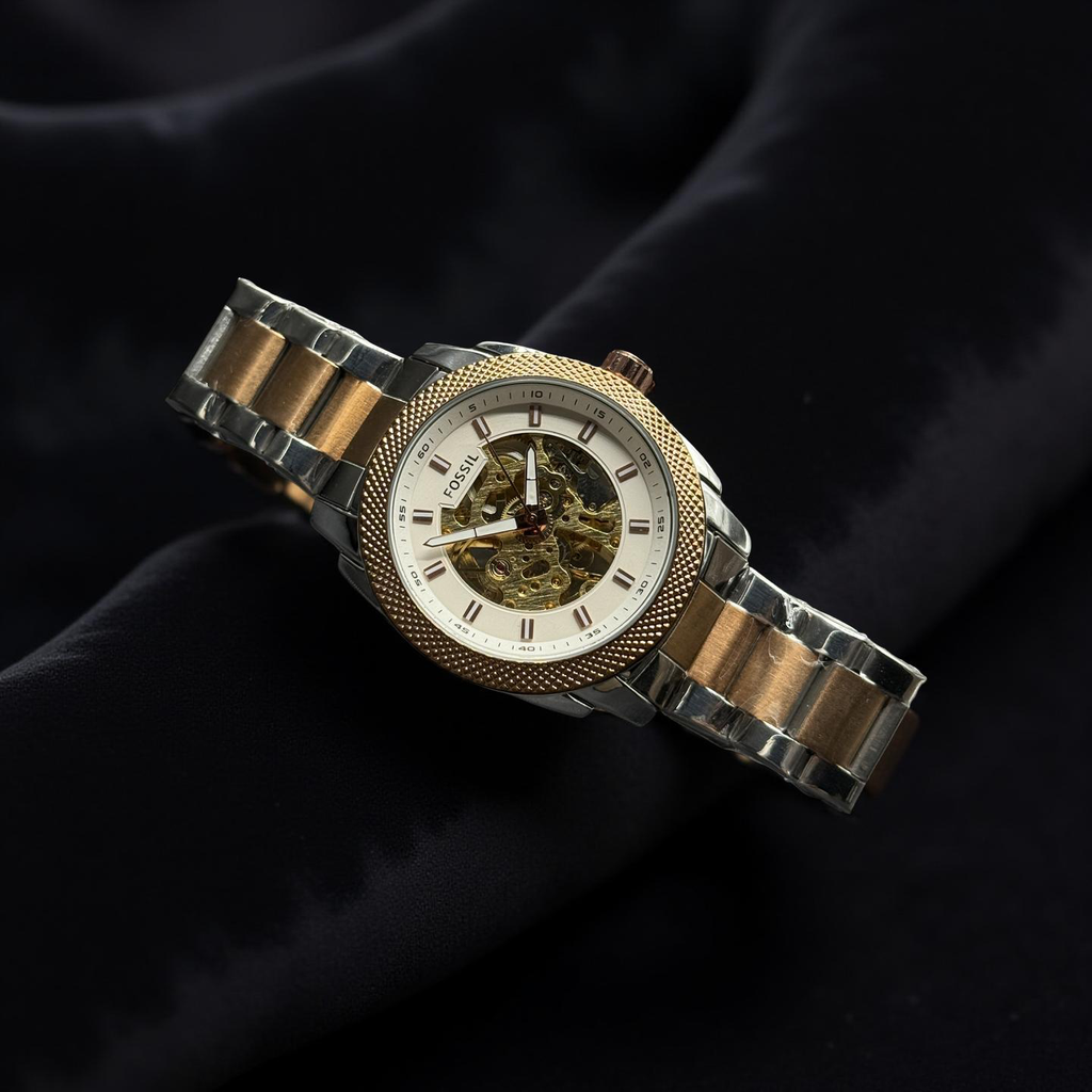 Fossil Men’s Automatic Watch Twotone Chain