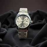 Rolex Oyester Grey Dial & Silver Chain