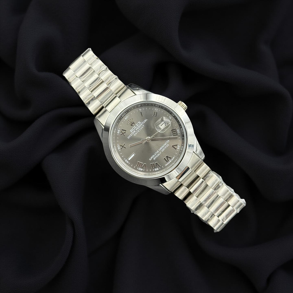 Rolex Silver Chain & Grey Dial