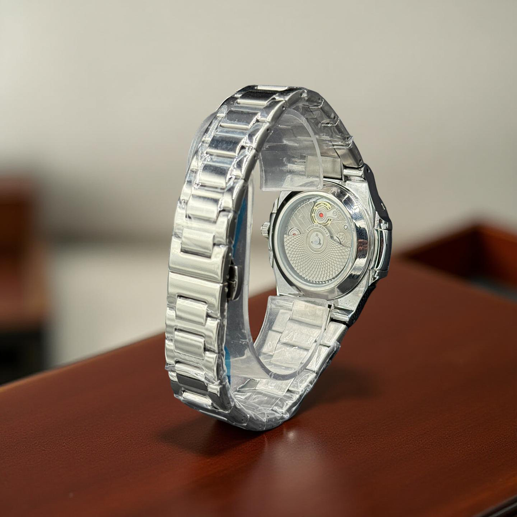 Patek Philippe Semi Auto White Dial With Silver Chain