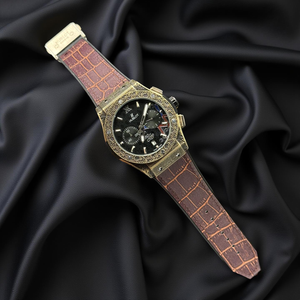 Hublot Chronograph Working Crocodile Strap