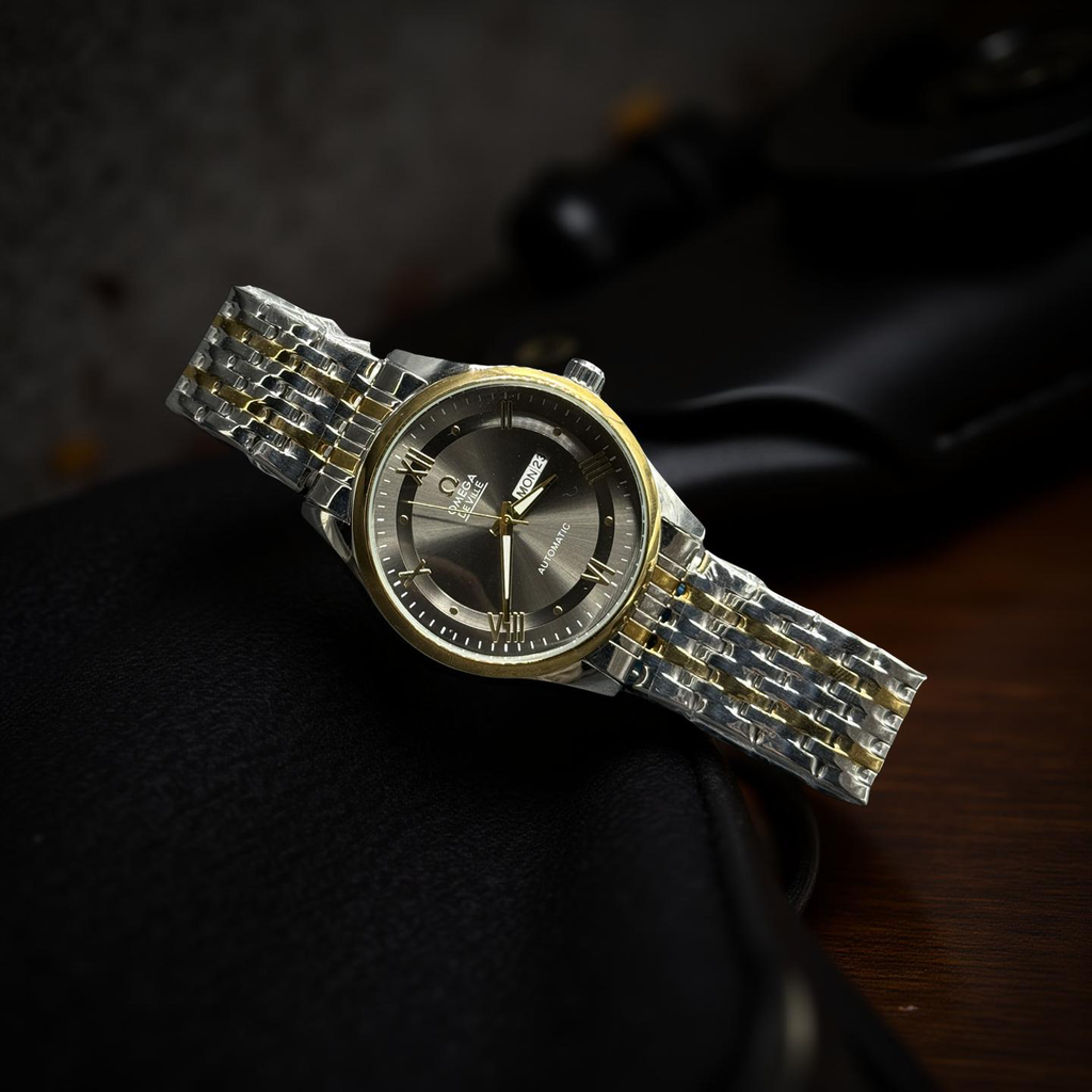 Omega De Ville Semiautomatic Black Dial Twotone