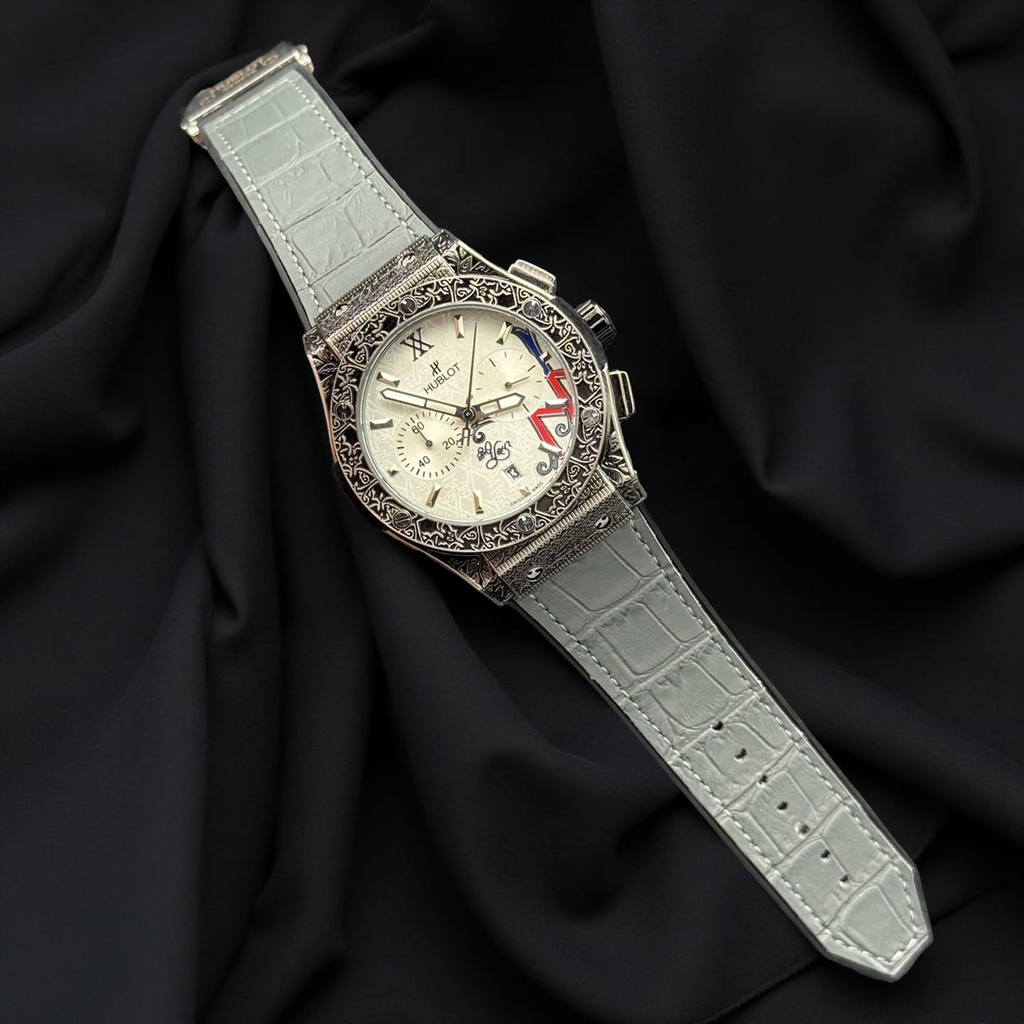 Hublot Chronograph Working Crocodile Strap