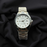 Rolex Oyester White Dial & Silver Chain