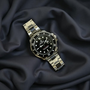 RLX Yatch Master Black Dial & Silver Chain
