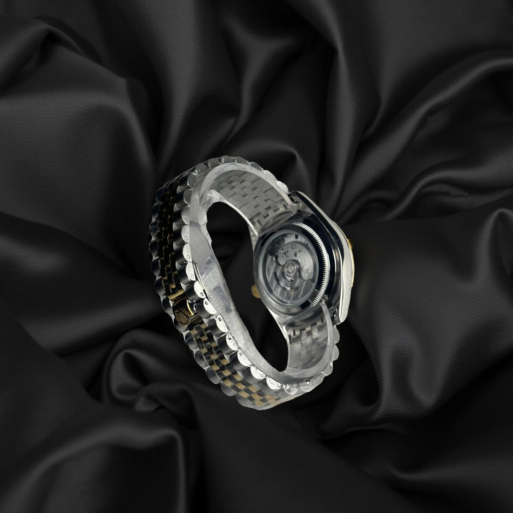 Rolex Semi Auto Black Dial Twotone