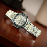 Patek Philippe Semi Auto White Dial With Silver Chain