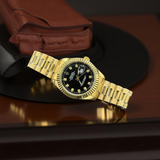 Rolex Oyster Black with Golden Chain