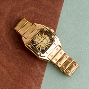 Cartier Skeleton Quartz Golden