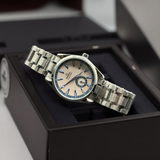 Omega Seamaster Blue & White Dial Silver Chain