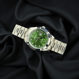 Rolex Oyester Green with Silver Chain