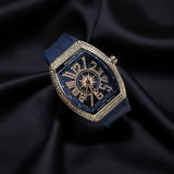 Iced Out Blue Rosegold Watch