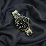RLX Yatch Master Black Dial & Silver Chain
